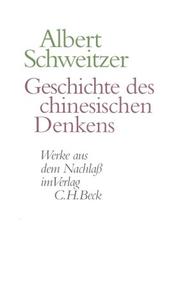 Cover of: Werke aus dem Nachlaß, 8 Bde., Geschichte des chinesischen Denkens