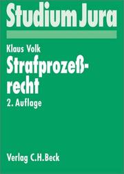 Cover of: Strafprozeßrecht.