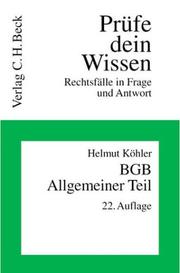 Cover of: BGB. Allgemeiner Teil ( Bürgerliches Gesetzbuch).