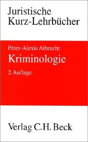 Cover of: Kriminologie. Ein Studienbuch. by Peter-Alexis Albrecht