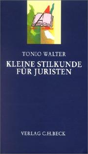 Cover of: Kleine Stilkunde für Juristen.