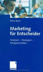 Cover of: Marketing für Entscheider. Analysen - Strategien - Erfolgskontrollen.