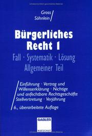 Cover of: Bürgerliches Recht, Bd.1, Allgemeiner Teil