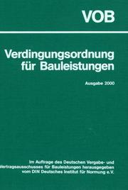 Cover of: VOB. Verdingungsordnung für Bauleistungen 2000. Gesamtausgabe. Design Principles and Patterns.