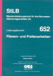 Cover of: Leistungsbereich 652. Fliesen- und Plattenarbeiten. Mit Preisen in Euro. by Marie Louise Fischer