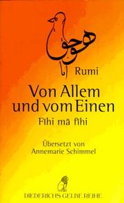 Cover of: Von Allem und vom Einen. by Rumi (Jalāl ad-Dīn Muḥammad Balkhī)