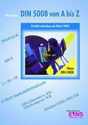 Cover of: DIN 5008 von A bis Z - Perfekt schreiben mit Word 2002