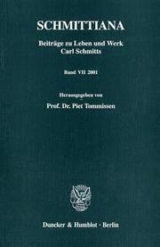 Cover of: Schmittiana: Beitrage Zu Leben Und Werk Carl Schmitts (Eclectica)