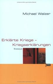 Cover of: Erklärte Kriege - Kriegserklärungen. by Michael Walzer