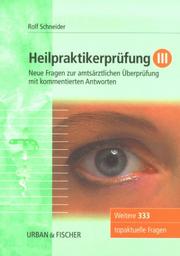 Cover of: Heilpraktikerprüfung, Bd.3