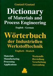 Cover of: Dictionary of Materials and Process Engineering