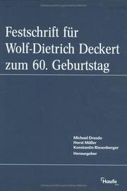 Cover of: Festschrift für Herrn Wolf-D. Deckert