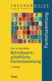 Cover of: Betriebswirtschaftliche Formelsammlung.