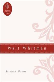 Cover of: Selected poems by Walt Whitman