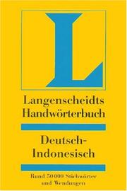 Cover of: Langenscheidts Handwörterbuch, Deutsch-Indonesisch