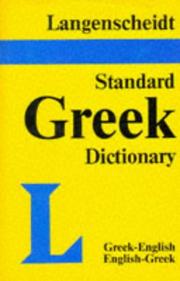 Cover of: Langenscheidt Standard Greek Dictionary (Langenscheidt Standard Dictionaries)