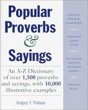 Cover of: Dictionary of popular proverbs and sayings