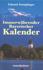 Cover of: Immerwährender Bayerischer Kalender by Eduard Stemplinger