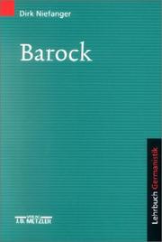 Cover of: Barock. by Dirk Niefanger, Dirk Niefanger