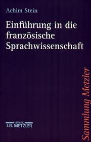 Cover of: Einführung in die französische Sprachwissenschaft.