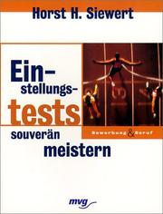 Cover of: Einstellungstests souverän meistern. by Horst H. Siewert