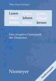 Cover of: Lesen lehren lernen: Eine rezeptive Grammatik des Deutschen.