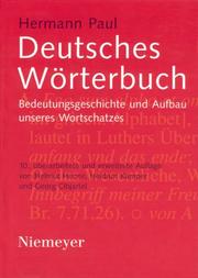 Cover of: Deutsches Worterbuch: Bedeutungsgeschichte Und Aufbau Unseres Wortschatzes