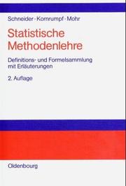 Cover of: Statistische Methodenlehre.