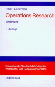 Cover of: Operations Research. Einführung. by Frederick S. Hillier, Gerald S. Liebermann