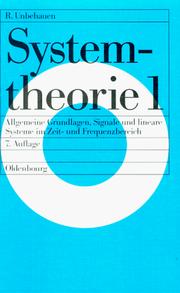 Cover of: Systemtheorie, Bd.1, Allgemeine Grundlagen, Signale und lineare Systeme im Zeitbereich und Frequenzbereich