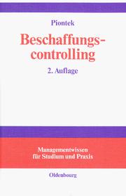 Cover of: Beschaffungscontrolling.