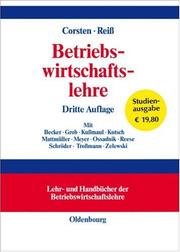 Cover of: Betriebswirtschaftslehre. by Hans Corsten, Michael Reiß