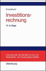 Cover of: Investitionsrechnung. by Lutz Kruschwitz, Lutz Kruschwitz