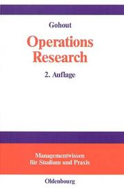 Cover of: Operations Research. Lineare Optimierung, Transportprobleme und Zuordungsprobleme.