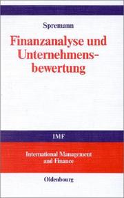 Cover of: Finanzanalyse und Unternehmensbewertung by Klaus Spremann