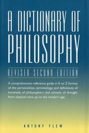 Cover of: A dictionary of philosophy by [edited by] Antony Flew.