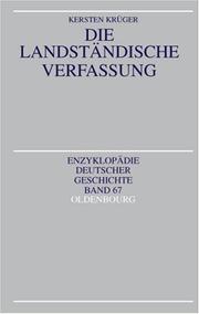 Cover of: Die Entwicklung der landständischen Verfassung.