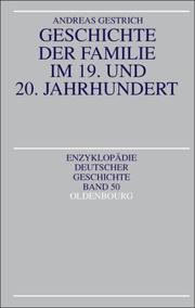 Cover of: Geschichte der Familie im 19. und 20. Jahrhundert.
