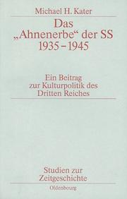 Cover of: Das ' Ahnenerbe' der SS 1935 - 1945. Ein Beitrag zur Kulturpolitik des Dritten Reiches.