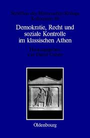Cover of: Demokratie, Recht und soziale Kontrolle im klassischen Athen.