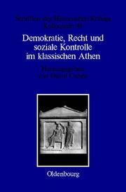 Cover of: Demokratie, Recht und soziale Kontrolle im klassischen Athen. by Elisabeth Müller-Luckner, David Cohen