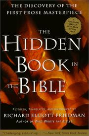 Cover of: The hidden book in the Bible | Richard Elliott Friedman