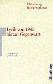 Cover of: Oldenbourg Interpretationen, Bd.82, Lyrik nach 1945