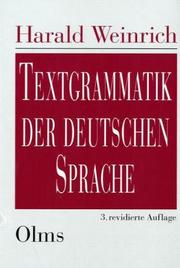 Cover of: Textgrammatik der deutschen Sprache.