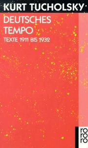 Cover of: Deutsches Tempo. Texte 1911 bis 1932.