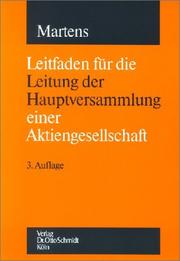 Cover of: Leitfaden für die Leitung der Hauptversammlung einer Aktiengesellschaft