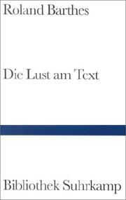 Cover of: Die Lust am Text.