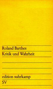 Cover of: Kritik und Wahrheit.