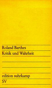 Cover of: Kritik und Wahrheit. by Roland Barthes