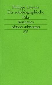 Cover of: Der autobiographische Pakt.